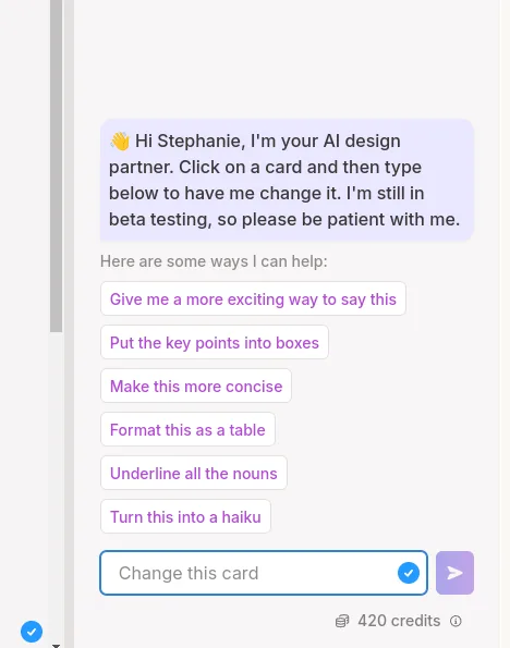 Okno ChatGPT w aplikacji Gamma