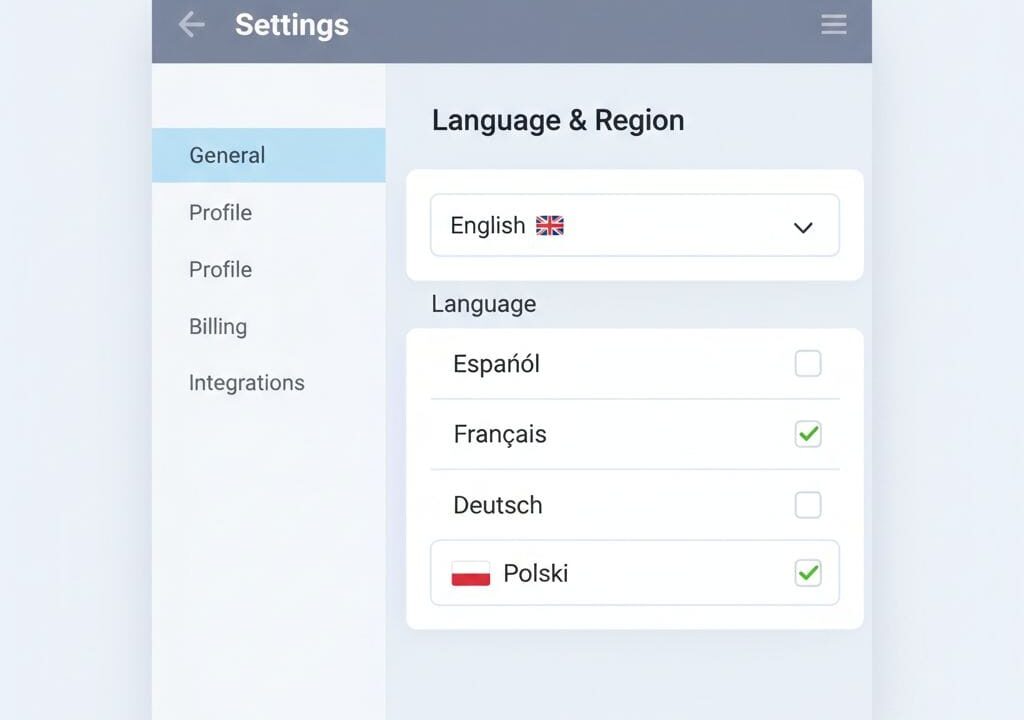 Jak zmienić język w Gamma (czy jest wersja po polsku)?