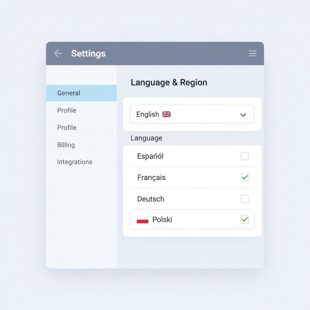 Jak zmienić język w Gamma (czy jest wersja po polsku)?